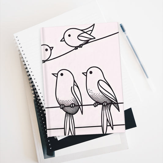 Hardcover Journal - Birds on a Wire - 128 Ruled Pages