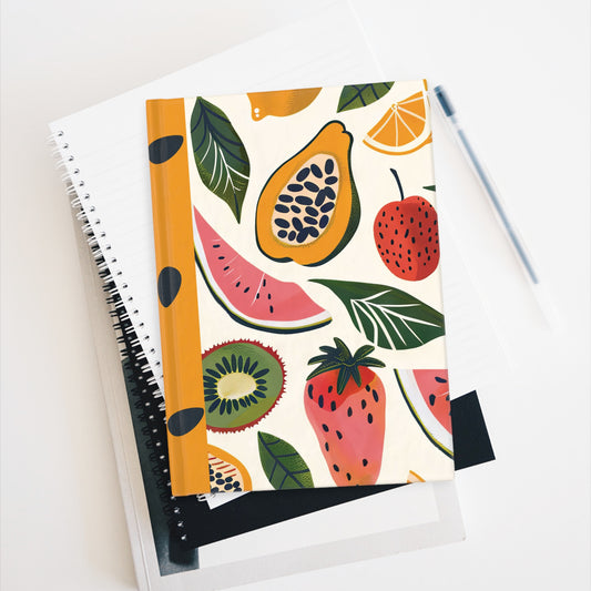Hardcover Journal - Assorted Summer Fruit - 128 Ruled Pages
