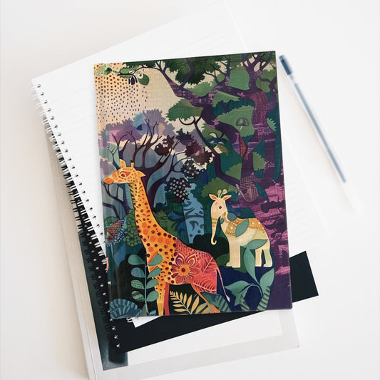 Hardcover Journal - Batik Jungle Safari - 128 Ruled Pages