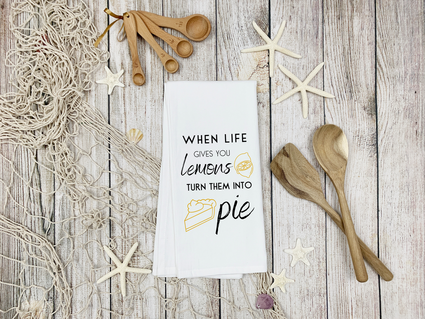 100% Cotton Tea Towel ∣ 28"x28" ∣ Funny Lemon Pie Design ∣ Add Comedy to Your Kitchen!